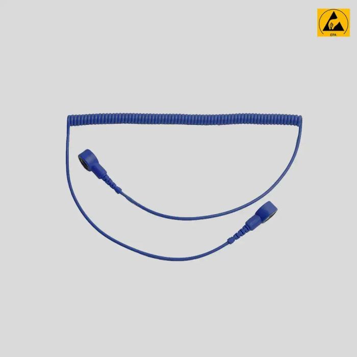 Premium Spiralkabel 1,8 m mit 10-mm-Druckknopf, Erdungskabel für Armbänder