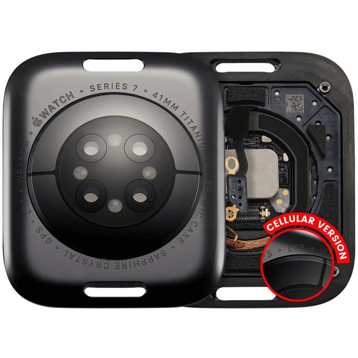 Rückgehäuse Einheit für Apple Watch Series 7 (LTE-Version) (Titan/ Space Black)