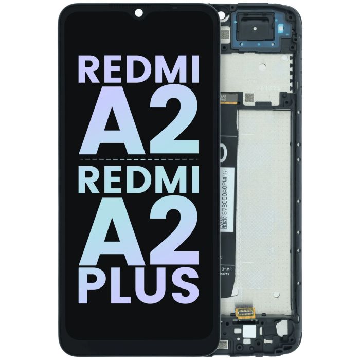 LCD Display Einheit mit Rahmen für Xiaomi Redmi A2/ A2 Plus (Original) (Schwarz)