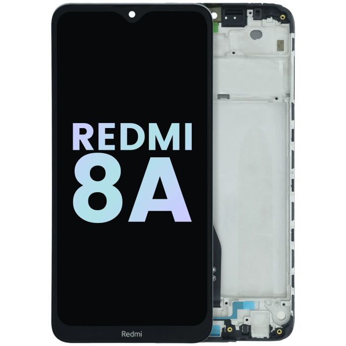 LCD Display Einheit mit Rahmen für Xiaomi Redmi 8A (Original) (Schwarz)