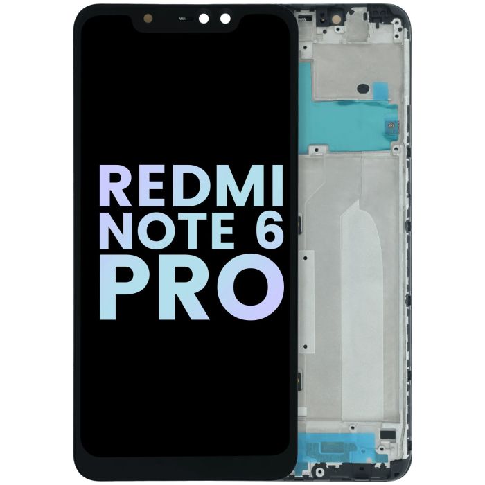 LCD Display Einheit mit Rahmen für Xiaomi Redmi Note 6 Pro (Original) (Schwarz)