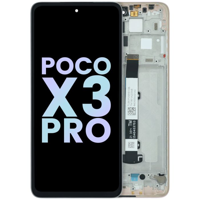 LCD Display Einheit mit Rahmen für Xiaomi Poco X3 Pro (Original) (Gold)