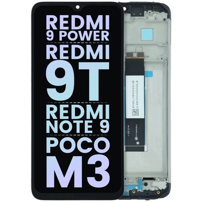 LCD Display mit Rahmen für Xiaomi Redmi 9 Power/ Redmi 9T/ Redmi Note 9 4G