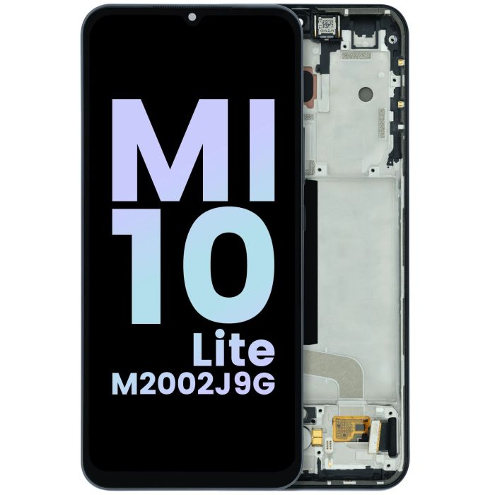 OLED Display Einheit mit Rahmen für Xiaomi Mi 10 Lite M2002J9G (Original) (Grau)