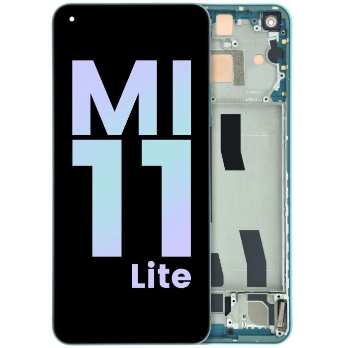 OLED Display Einheit mit Rahmen für Xiaomi Mi 11 Lite 5G (Original) (Grün)