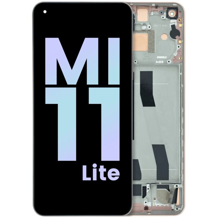 OLED Display Einheit mit Rahmen für Xiaomi Mi 11 Lite (Original) (Pink)