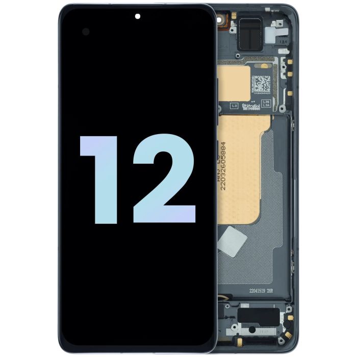 OLED Display Einheit mit Rahmen für Xiaomi 12 (Original) (Tarnish Black)