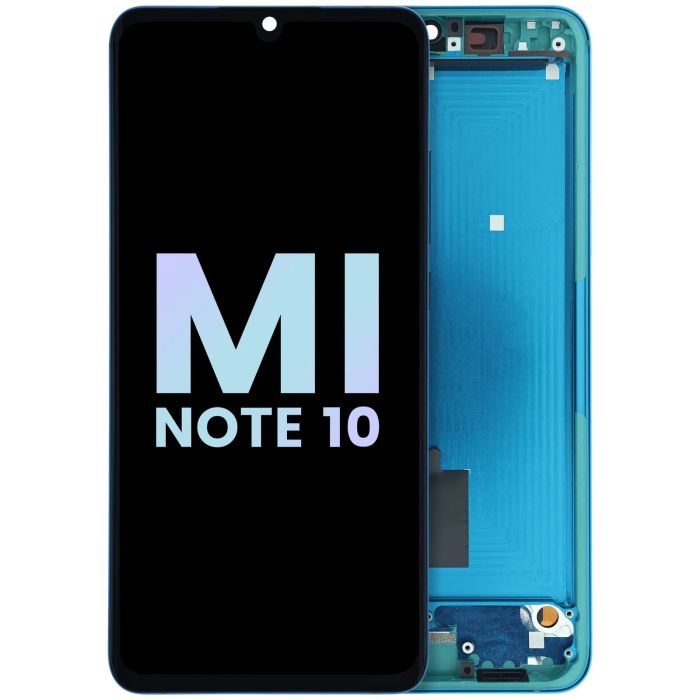 OLED Display mit Rahmen für Xiaomi Mi Note 10 (Service Pack) (Aurora Green)