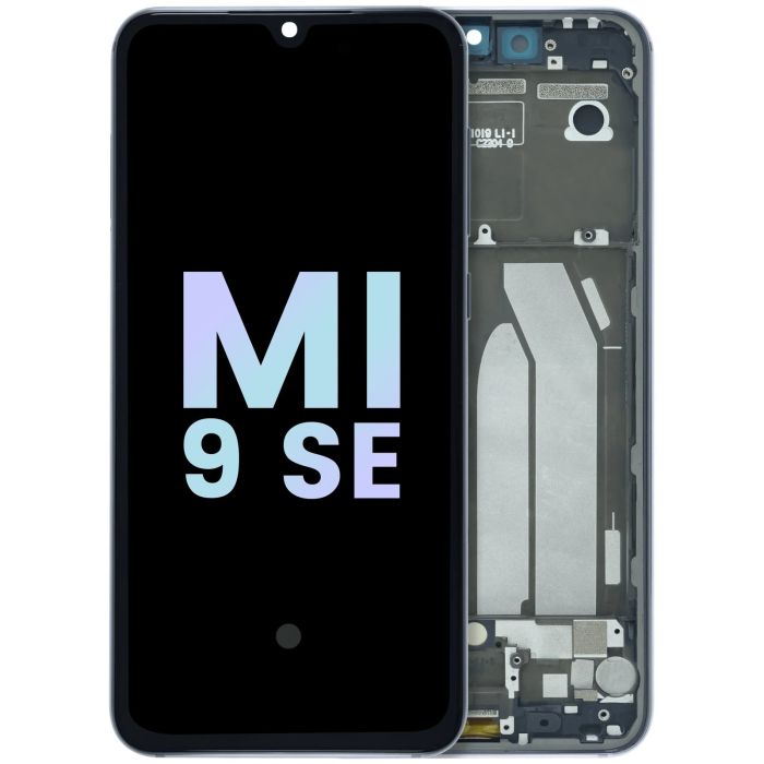 OLED Display Einheit mit Rahmen für Xiaomi Mi 9 SE (Service Pack) (Grau)