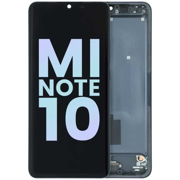 LCD Display Einheit mit Rahmen für Xiaomi Mi Note 10 (Original) (Midnight Black)