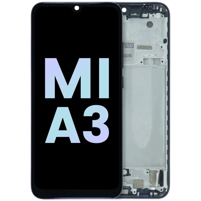 OLED Display Einheit mit Rahmen für Xiaomi Mi A3 (Service Pack) (Kind of Gray)