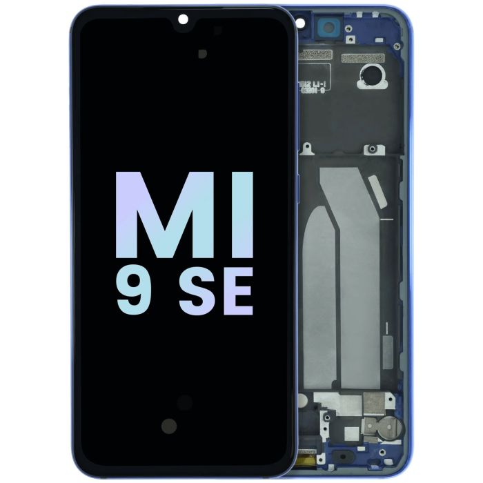 OLED Display Einheit mit Rahmen für Xiaomi Mi 9 SE (Service Pack) (Blau)