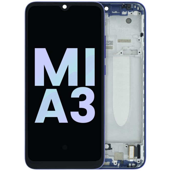 OLED Display Einheit mit Rahmen für Xiaomi Mi A3 M1906F9SH (Original) (Blau)
