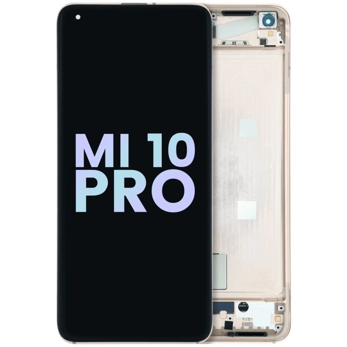 OLED Display Einheit mit Rahmen für Xiaomi Mi 10 Pro (Original) (Weiß)