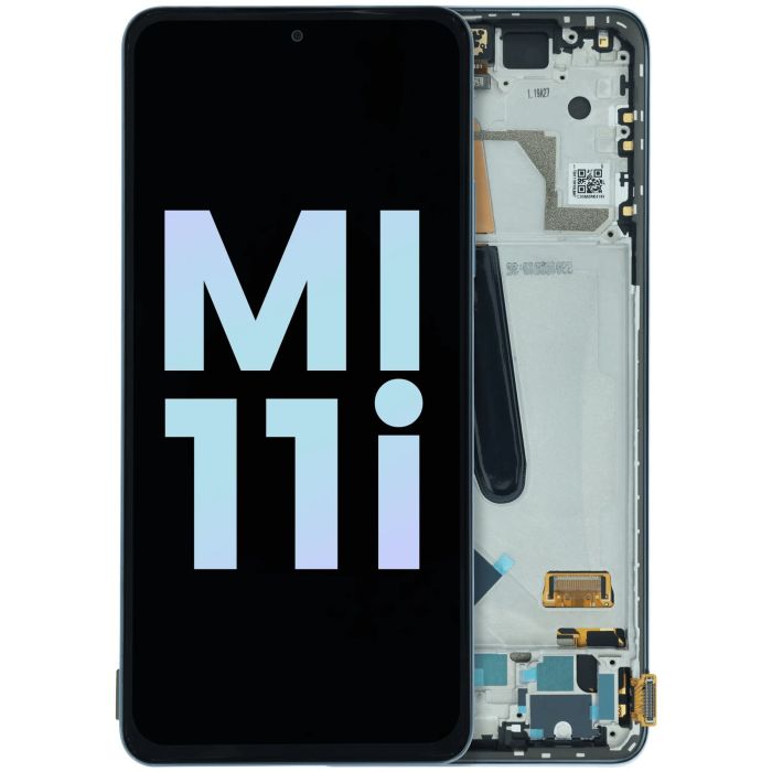 OLED Display Einheit mit Rahmen für Xiaomi Mi 11i 5G (Service Pack) (Blau)
