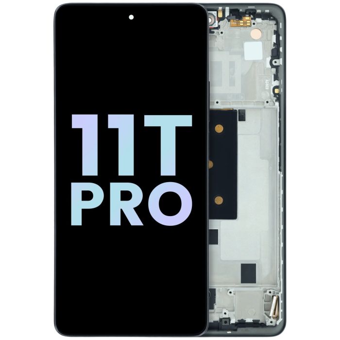 OLED Display mit Rahmen für Xiaomi 11T Pro (Service Pack) (Meteorite Gray)