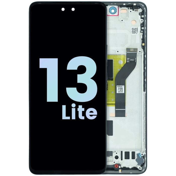 OLED Display Einheit mit Rahmen für Xiaomi 13 Lite (Service Pack) (Schwarz)