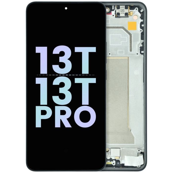 OLED Display Einheit mit Rahmen für Xiaomi 13T/ 13T Pro (Original) (Schwarz)