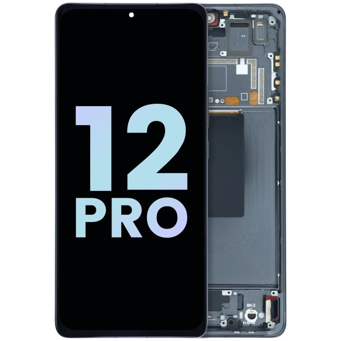 OLED Display Einheit mit Rahmen für Xiaomi 12 Pro (Service Pack) (Grau)