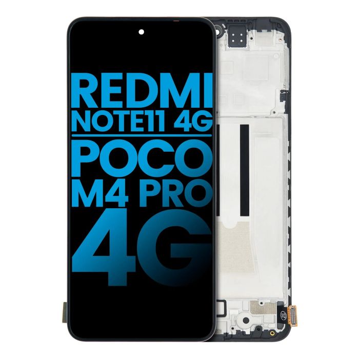 LCD Display mit Rahmen für Xiaomi Redmi Note 11 (Aftermarket Incel)