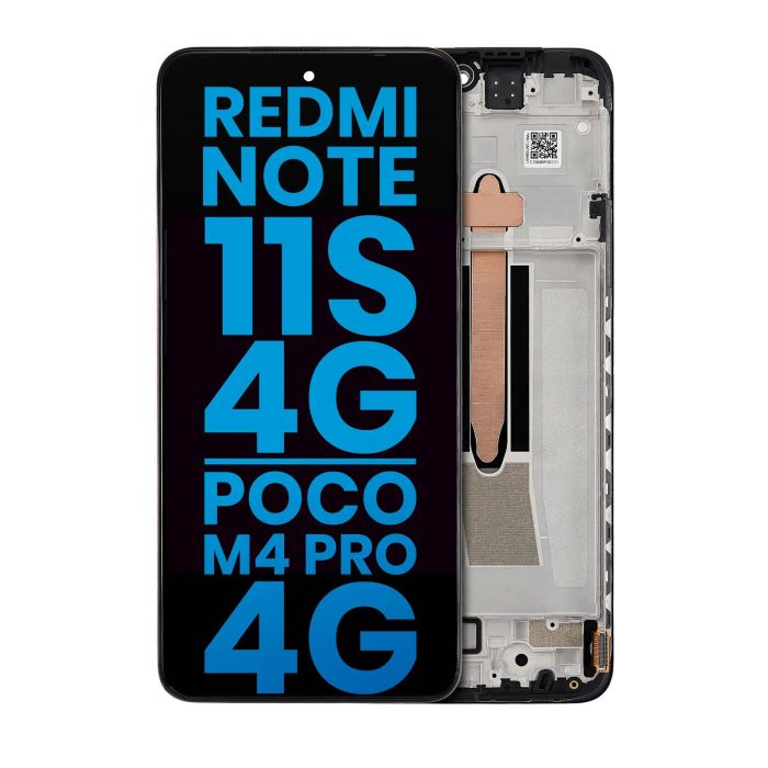 LCD Display mit Rahmen für Xiaomi Redmi Note 11S 4G/ Poco M4 Pro 4G