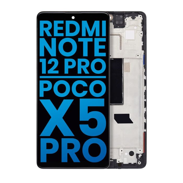 LCD Display mit Rahmen für Xiaomi Redmi Note 12 Pro 5G/ Xiaomi Poco X5 Pro