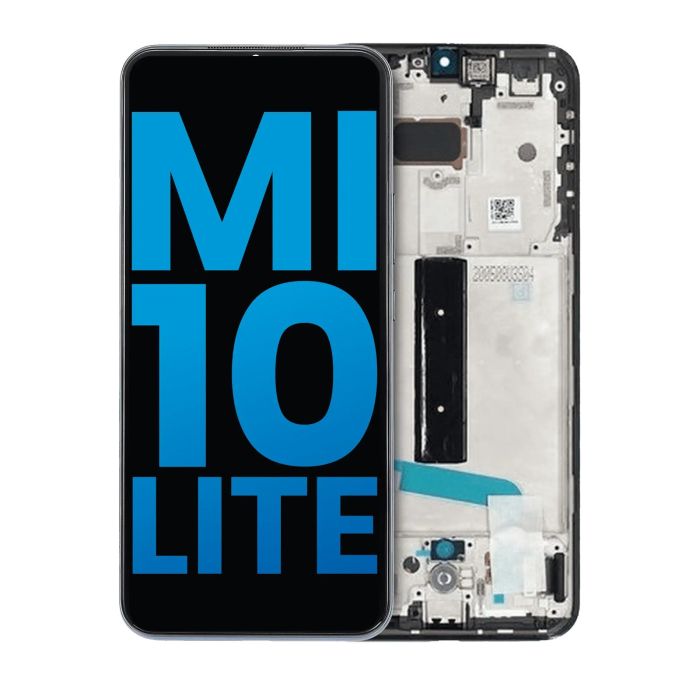 LCD Display mit Rahmen für Xiaomi Mi 10 Lite 5G (Cosmic Gray)