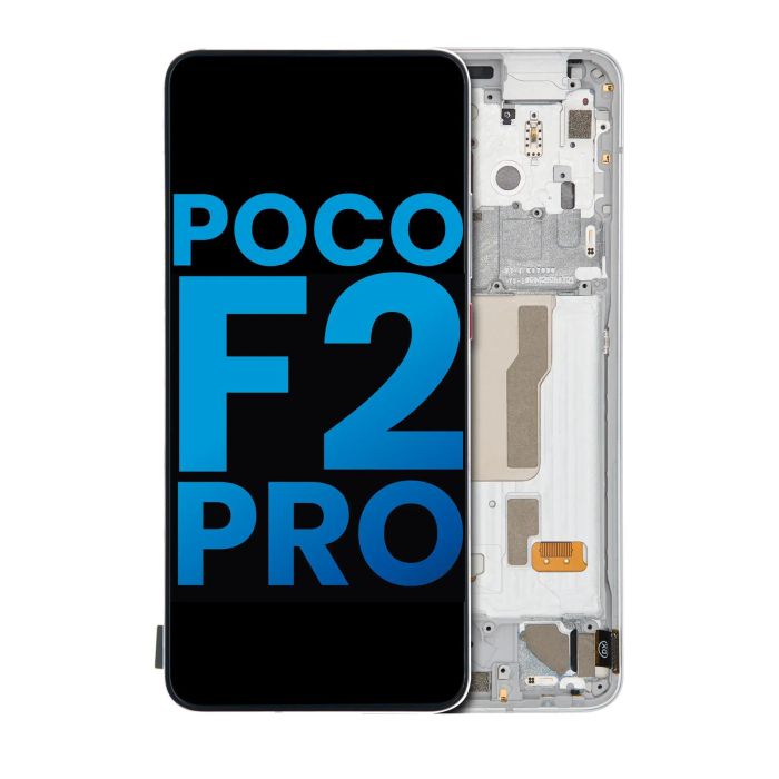 LCD Display mit Rahmen für Xiaomi Poco F2 Pro (Phantom White)