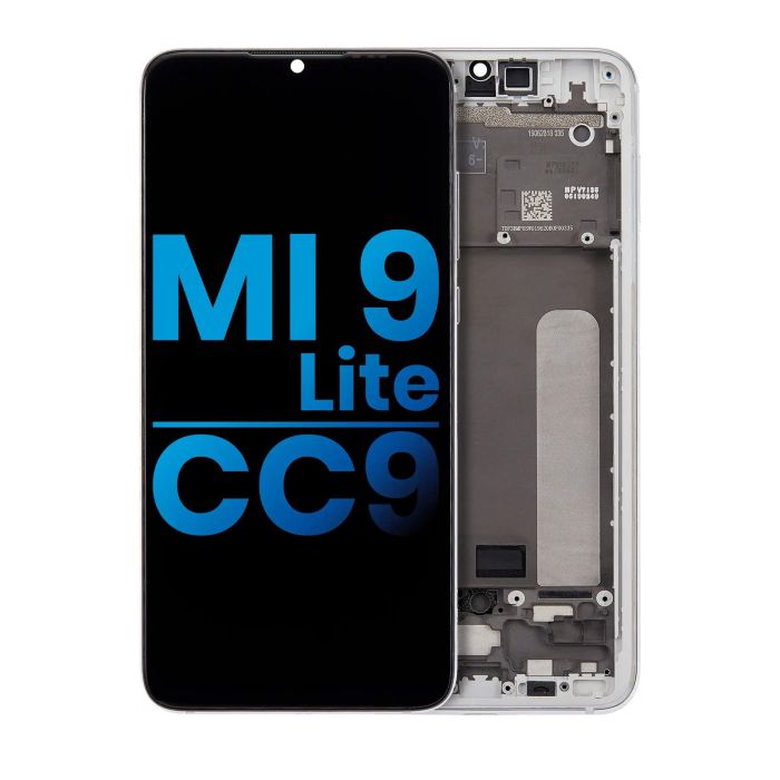 LCD Display mit Rahmen für Xiaomi Mi 9 Lite/ CC9 (Pearl White)