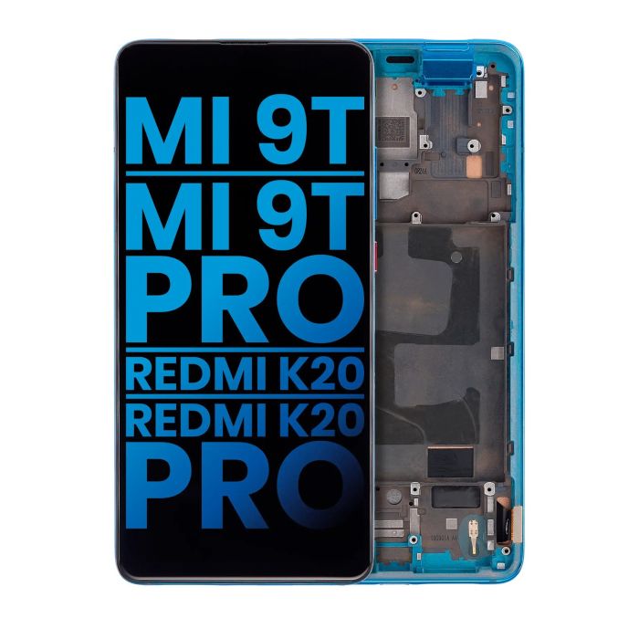 LCD Display mit Rahmen für Xiaomi Mi 9T/ 9T Pro/ K20/ K20 Pro (Glacier Blue)
