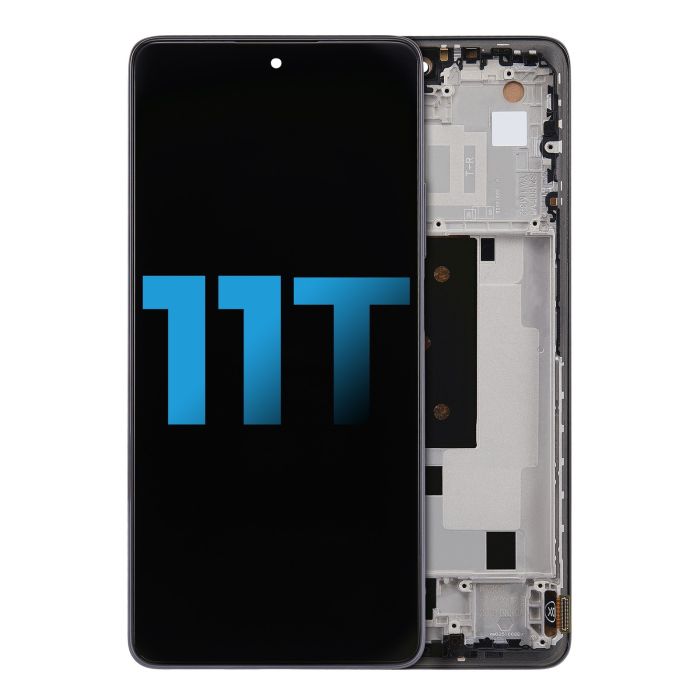 LCD Display mit Rahmen für Xiaomi 11T (Aftermarket Incell) (Meteorite Gray)