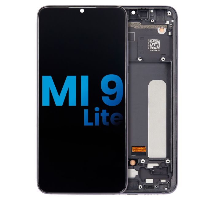 LCD Display mit Rahmen für Xiaomi Mi 9 Lite (Aftermarket Incell) (Onyx Gray)