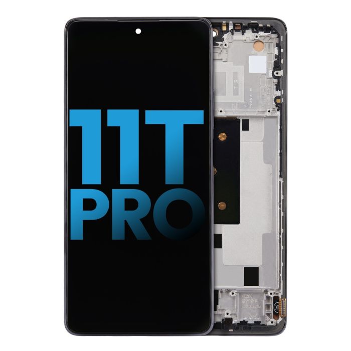 LCD Display mit Rahmen für Xiaomi 11T Pro (Aftermarket Incell) (Meteorite Gray)