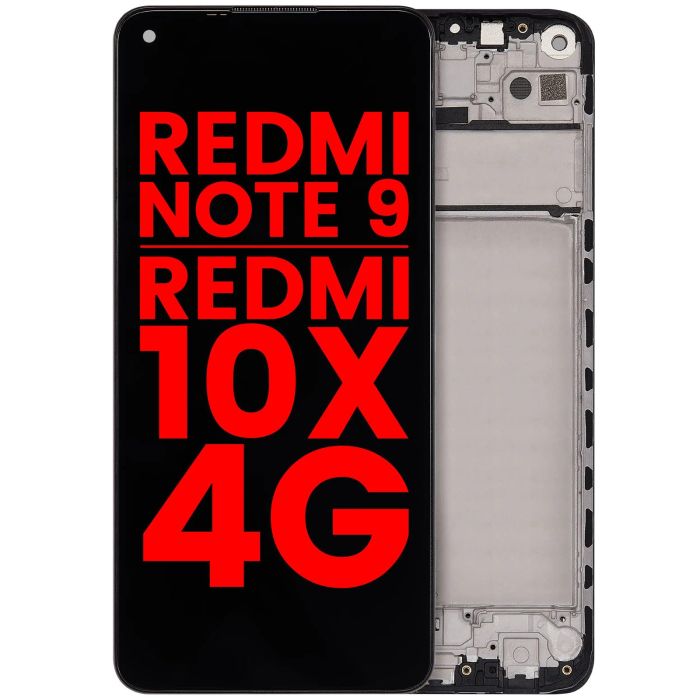 LCD Display mit Rahmen für Xiaomi Redmi Note 9/ Redmi 10x 4G (alle Farben)