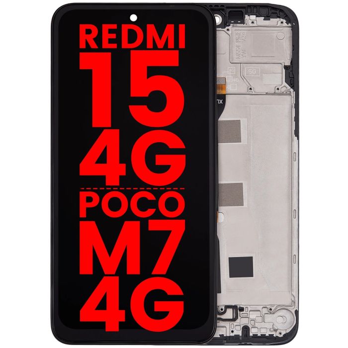 LCD Display mit Rahmen für Xiaomi Redmi 15 4G/ Poco M7 4G (alle Farben)