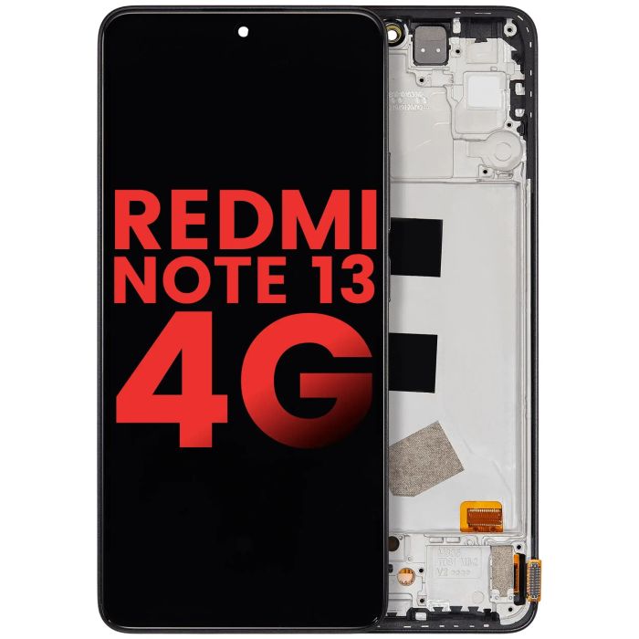OLED Display mit Rahmen für Xiaomi Redmi Note 13 4G (Midnight Black)