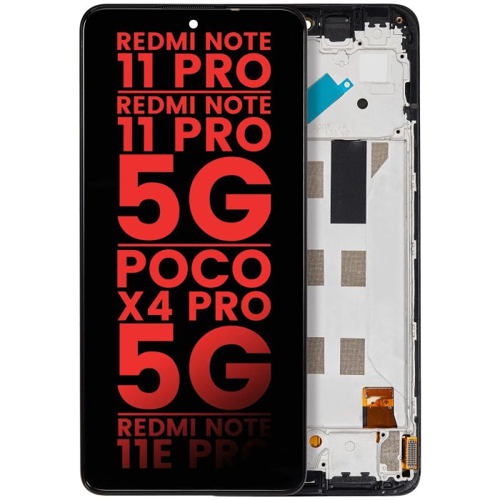 OLED Display mit Rahmen für Xiaomi Redmi Note 11 Pro/ Note 11 Pro 5G/ Xiaomi