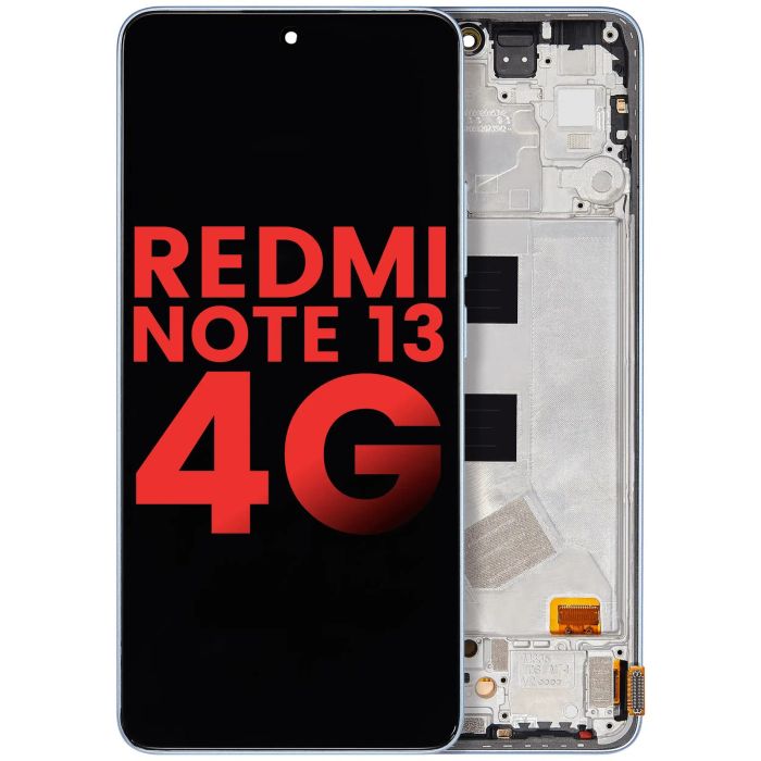 OLED Display mit Rahmen für Xiaomi Redmi Note 13 4G (Ice Blue)