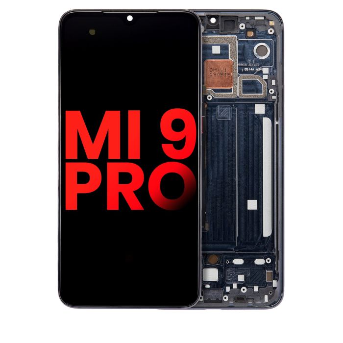 OLED Display mit Rahmen für Xiaomi Mi 9 Pro (Aftermarket Plus) (Titanium Black)
