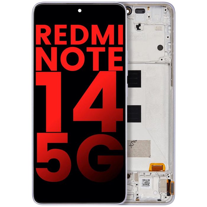 OLED Display mit Rahmen für Xiaomi Redmi Note 14 5G (Lavendel)