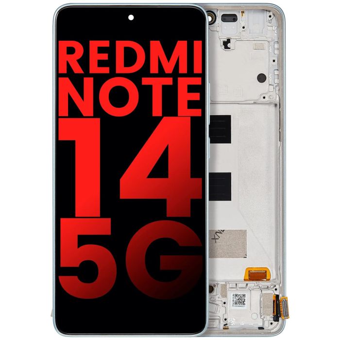 OLED Display mit Rahmen für Xiaomi Redmi Note 14 5G (Coral Green)