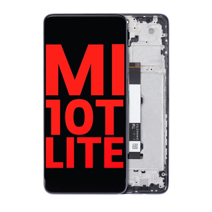OLED Display mit Rahmen für Xiaomi Mi 10 Lite 5G (Cosmic Gray)