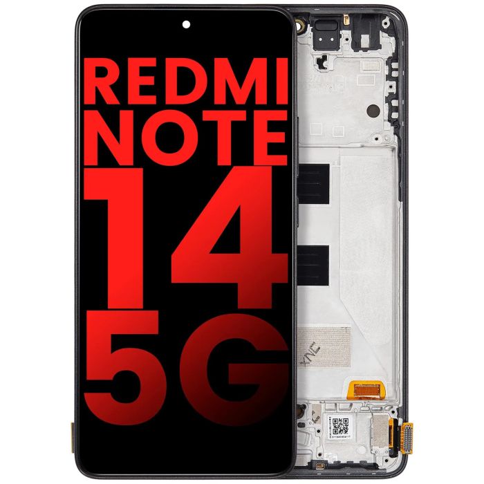 OLED Display mit Rahmen für Xiaomi Redmi Note 14 5G (Midnight Black)