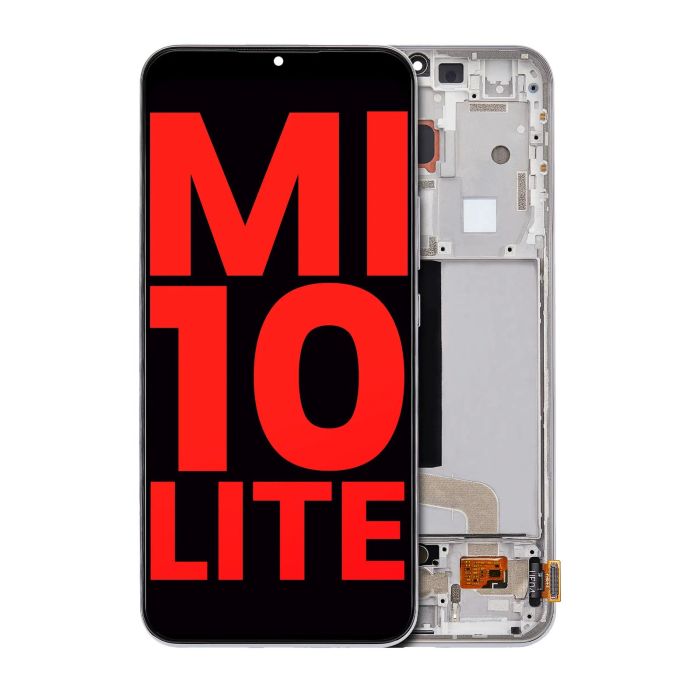 OLED Display mit Rahmen für Xiaomi Mi 10 Lite 5G (Dream White)