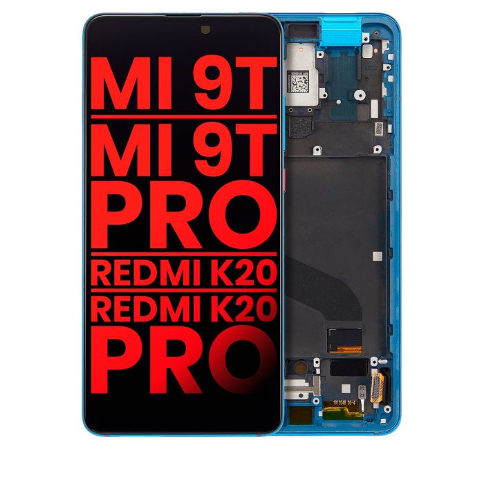 OLED Display mit Rahmen für Xiaomi Mi 9T/ 9T Pro/ K20/ K20 Pro (Glacier Blue)