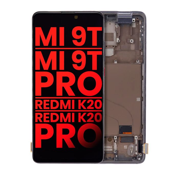 OLED Display mit Rahmen für Xiaomi Mi 9T/ 9T Pro/ K20/ K20 Pro (Carbon Black)