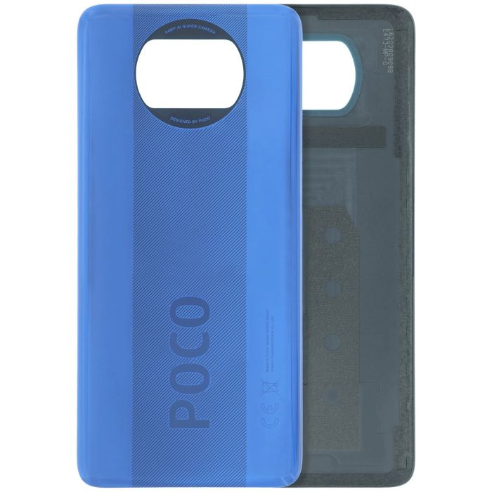 Rückglas ohne Kameralinse für Xiaomi Poco X3 (Original) (Blau)