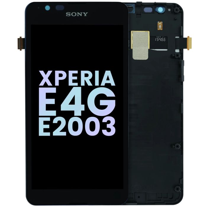 LCD Display Einheit mit Rahmen für Sony Xperia E4g E2003 (Original) (Schwarz)