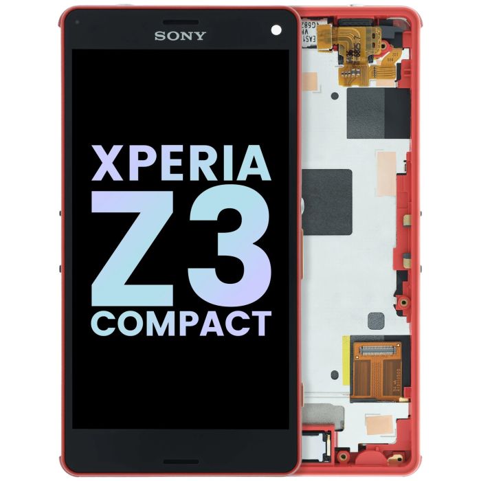 LCD Display mit Rahmen für Sony Xperia Z3 Compact D5803 (Original) (Orange)
