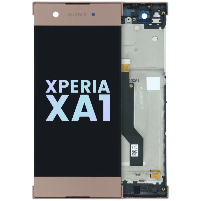 LCD Display Einheit mit Rahmen für Sony Xperia XA1 (Original) (Rose gold)